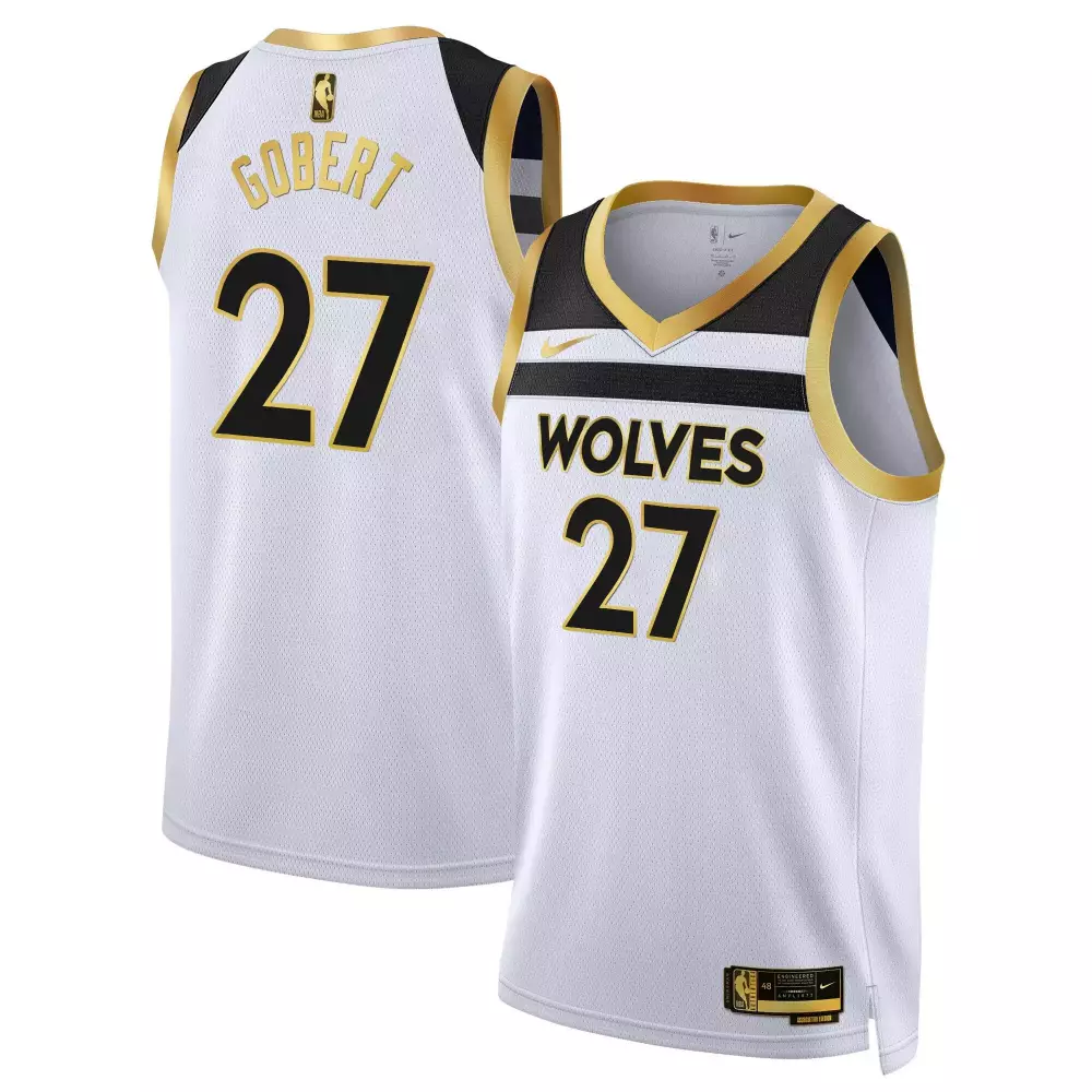 Rudy Gobert 27 Jersey White Minnesota Timberwolves Men Authentic Alternate Black