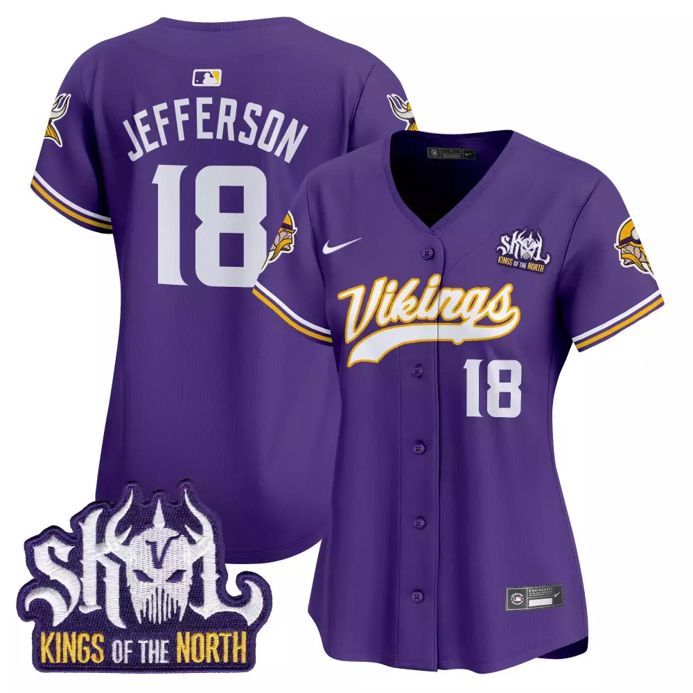 Justin Jefferson 18 Jersey Purple Skol Kings Of The North Minnesota Vikings Men Authentic