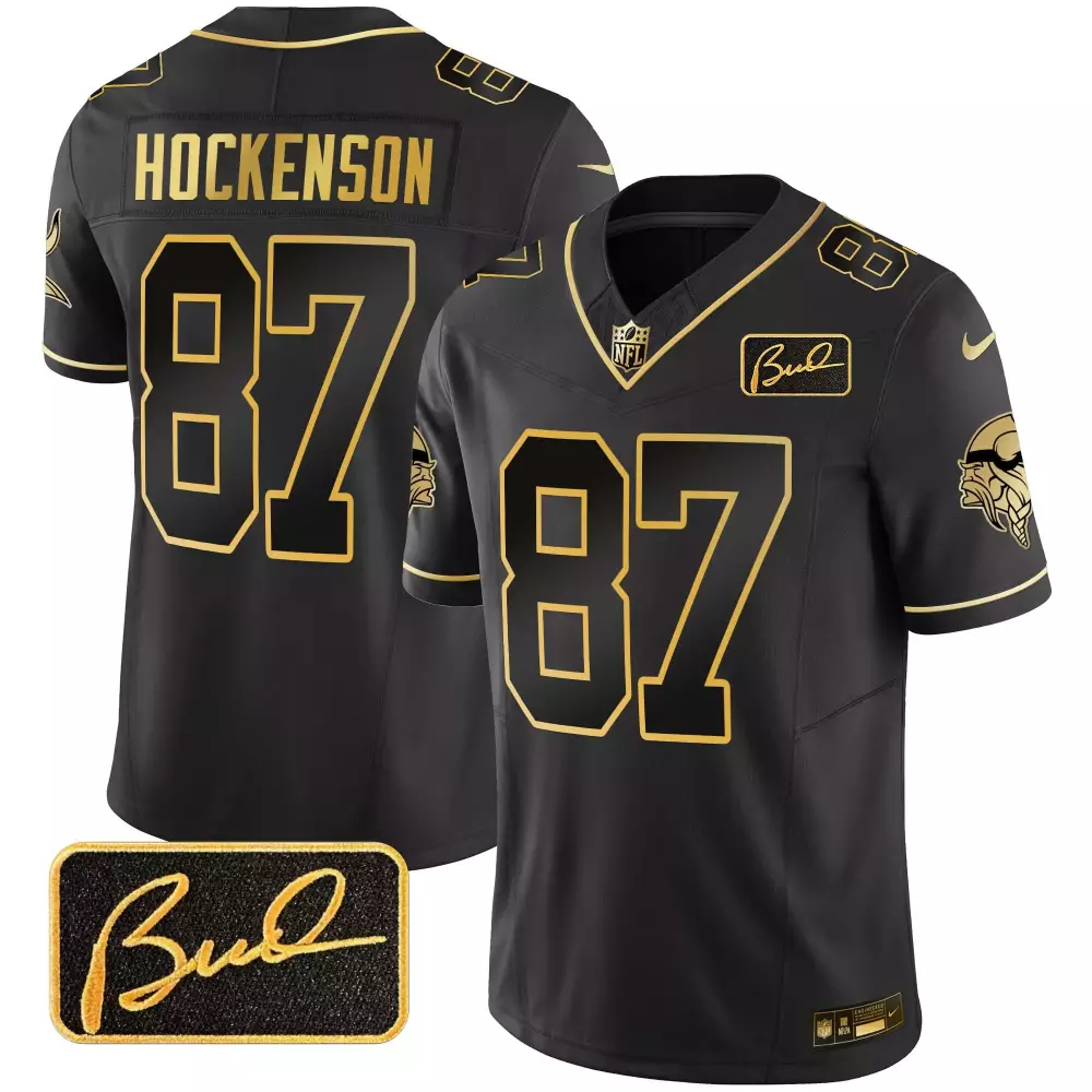 T.j. Hockenson 87 Jersey Black Gothic Sin City Minnesota Vikings Men Authentic Alternate