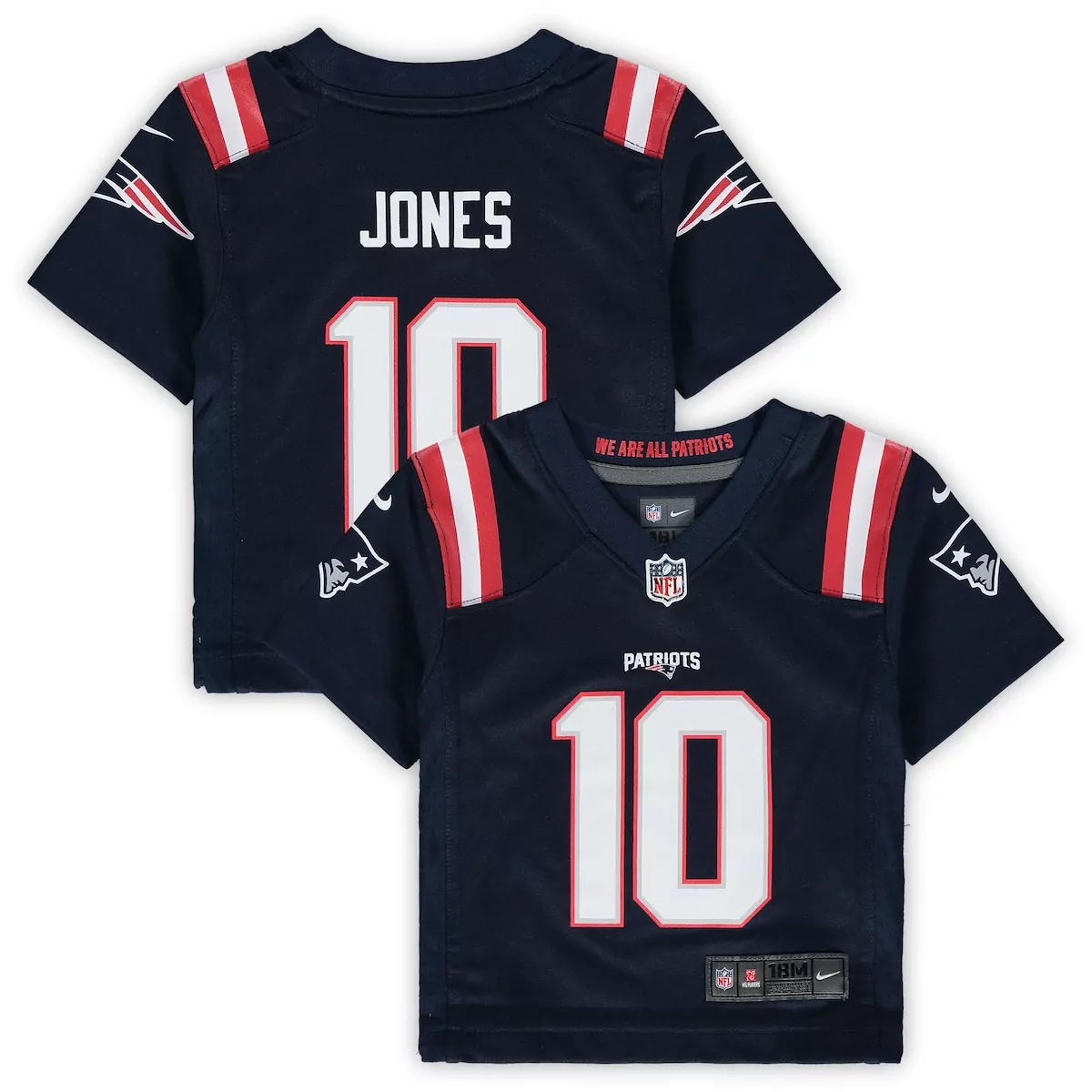 Mack Hollins 10 Jersey Navy Blue New England Patriots Kids Replica Red White Game