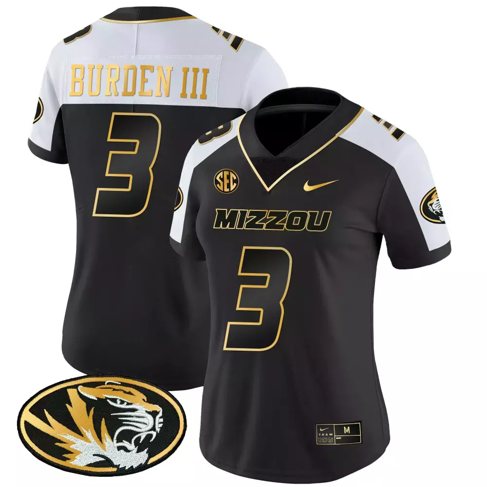 Luther Burden Iii 3 Jersey Black Missouri Tigers Women Stitched White Gold Alternate