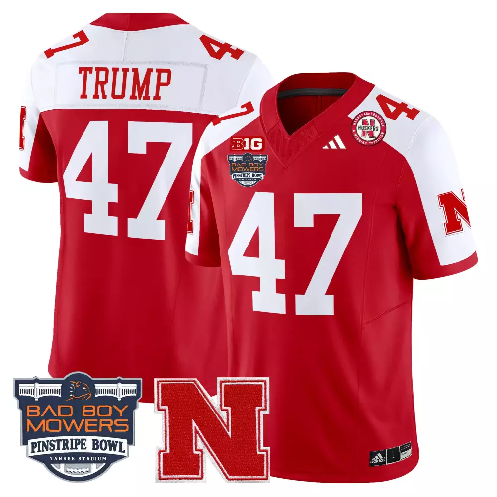 Donald Trump 47 Jersey Red Nebraska Cornhuskers Men Stitched White