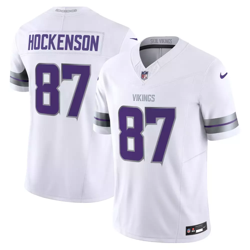T.j. Hockenson 87 Jersey White Minnesota Vikings Men Authentic Alternate Purple Gray