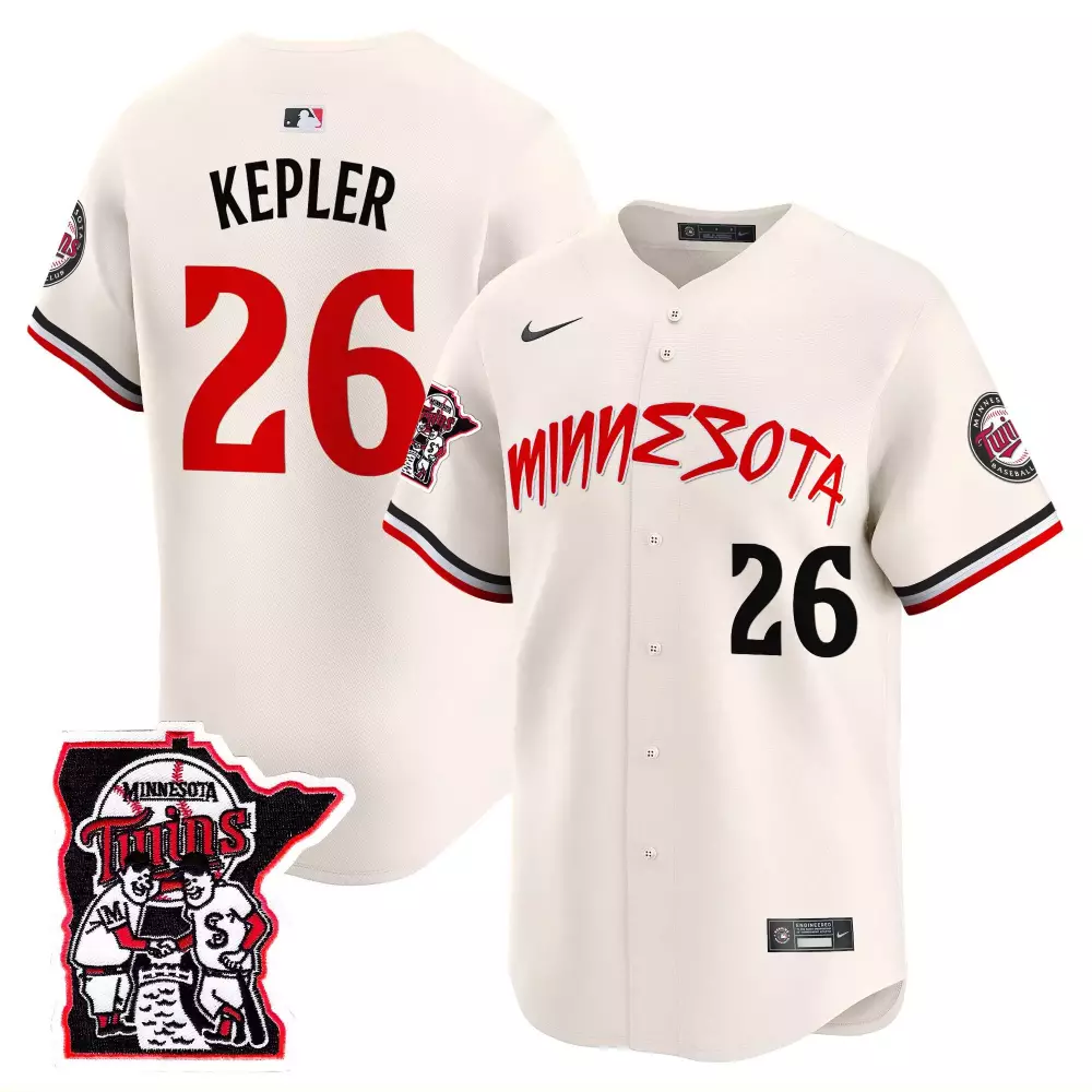 Max Kepler 26 Minnesota Twins Jersey White State Shape Men Authentic Alternate Red