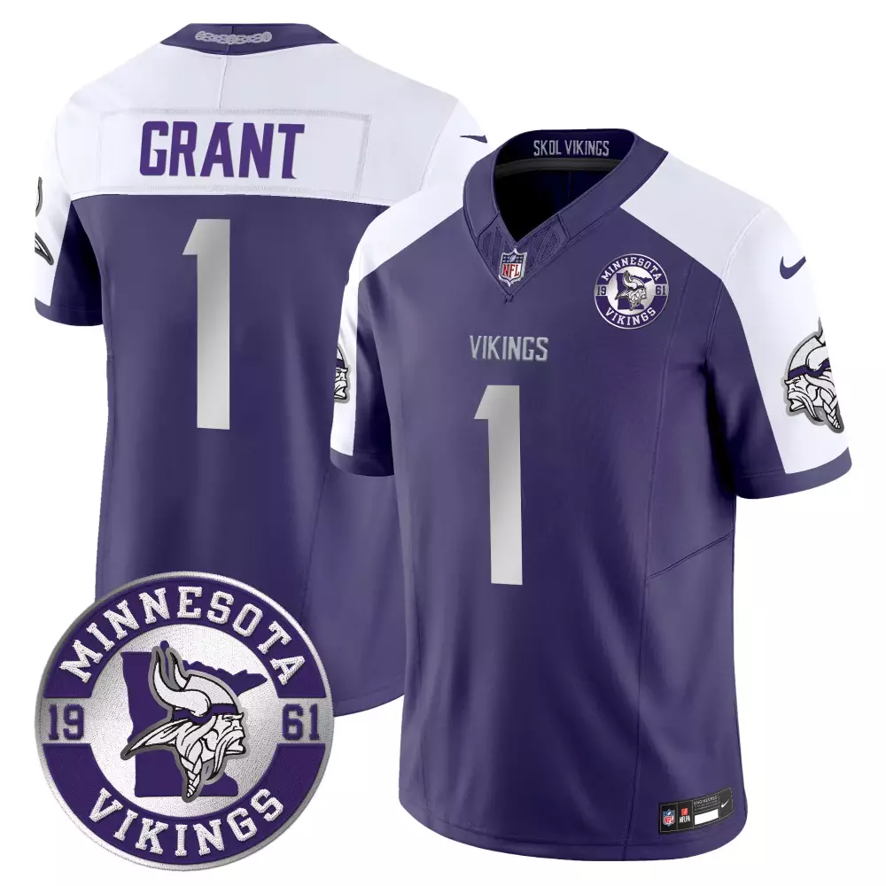 Bud Grant Jersey Alternate Vapor Limited All Stitched