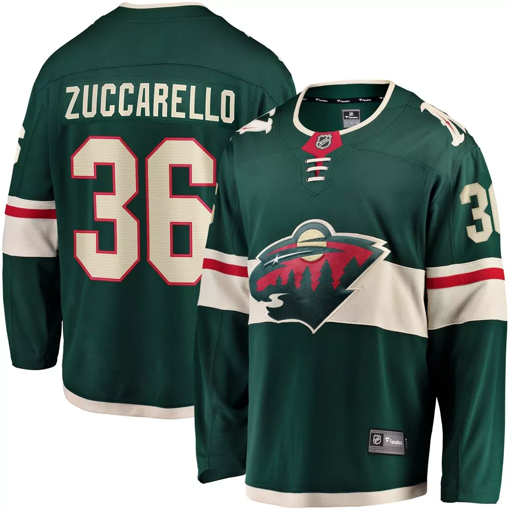 Mats Zuccarello 36 Minnesota Wild Jersey Green Men Authentic Alternate Cream Red