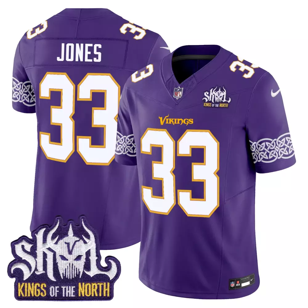 Aaron Jones 33 Minnesota Vikings Jersey Purple Skol Kings Of The North Men Stitched