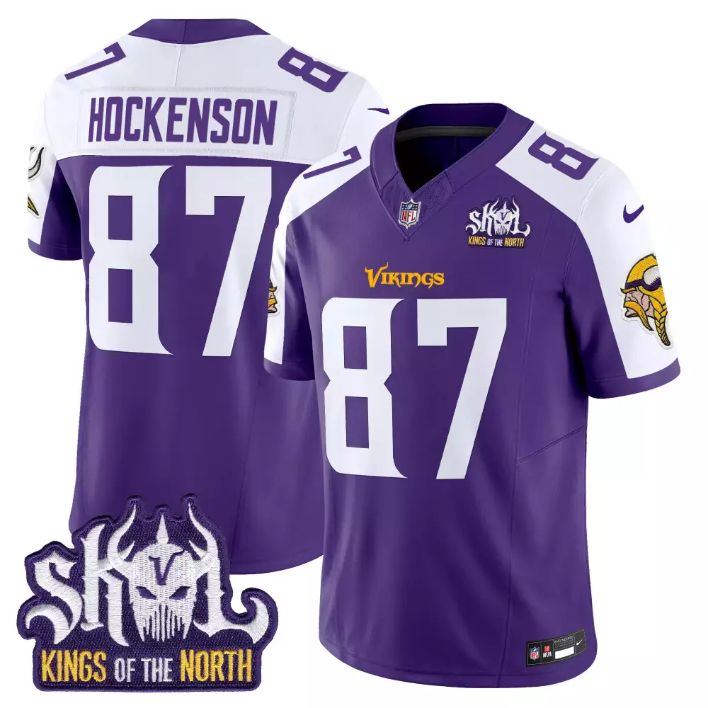 T.j. Hockenson 87 Jersey Purple Skol Kings Of The North Minnesota Vikings Men Authentic