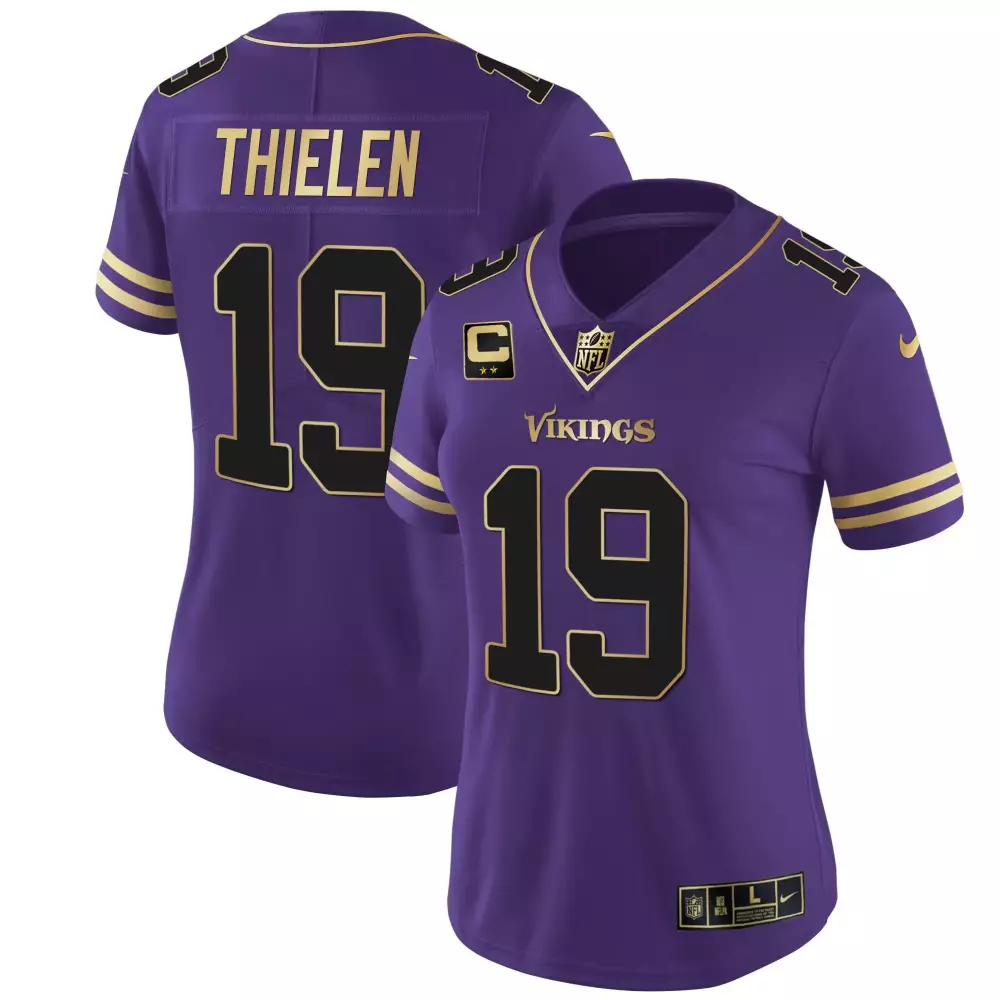 Adam Thielen 19 Minnesota Vikings Jersey Purple Null Women Stitched Gold Black All