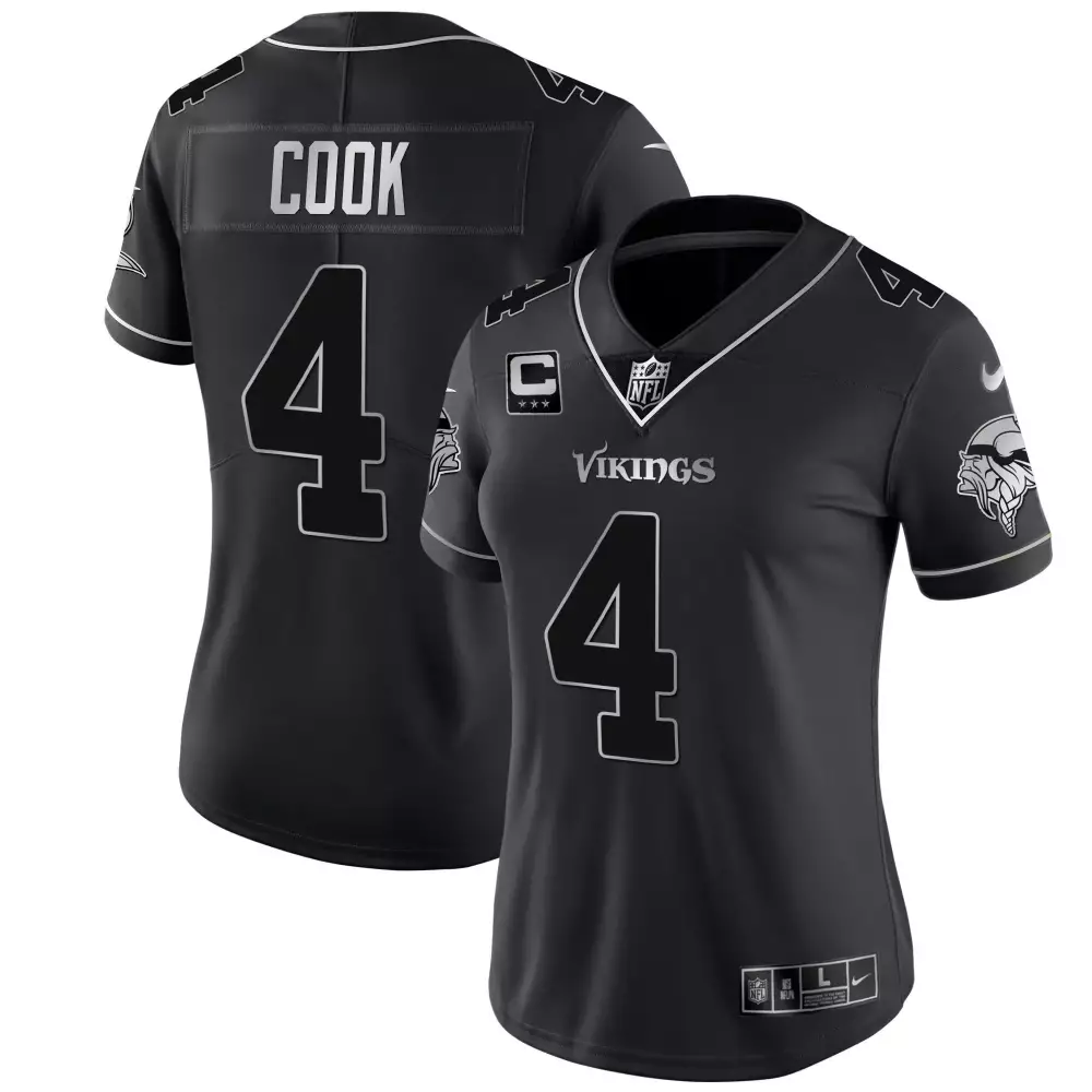 Dalvin Cook 4 Minnesota Vikings Jersey Black Women Limited Alternate Silver All Stitched