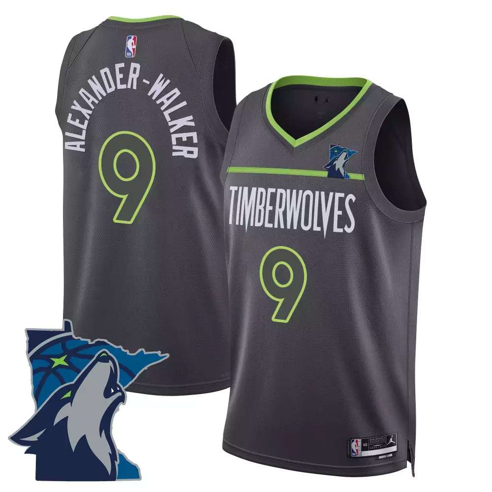 Nickeil Alexanderwalker 9 Jersey Gray Minnesota Timberwolves Men Authentic Alternate