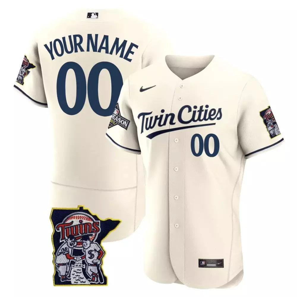 Custom Minnesota Twins Jersey Cream City Connect State Outline Season Men Authentic