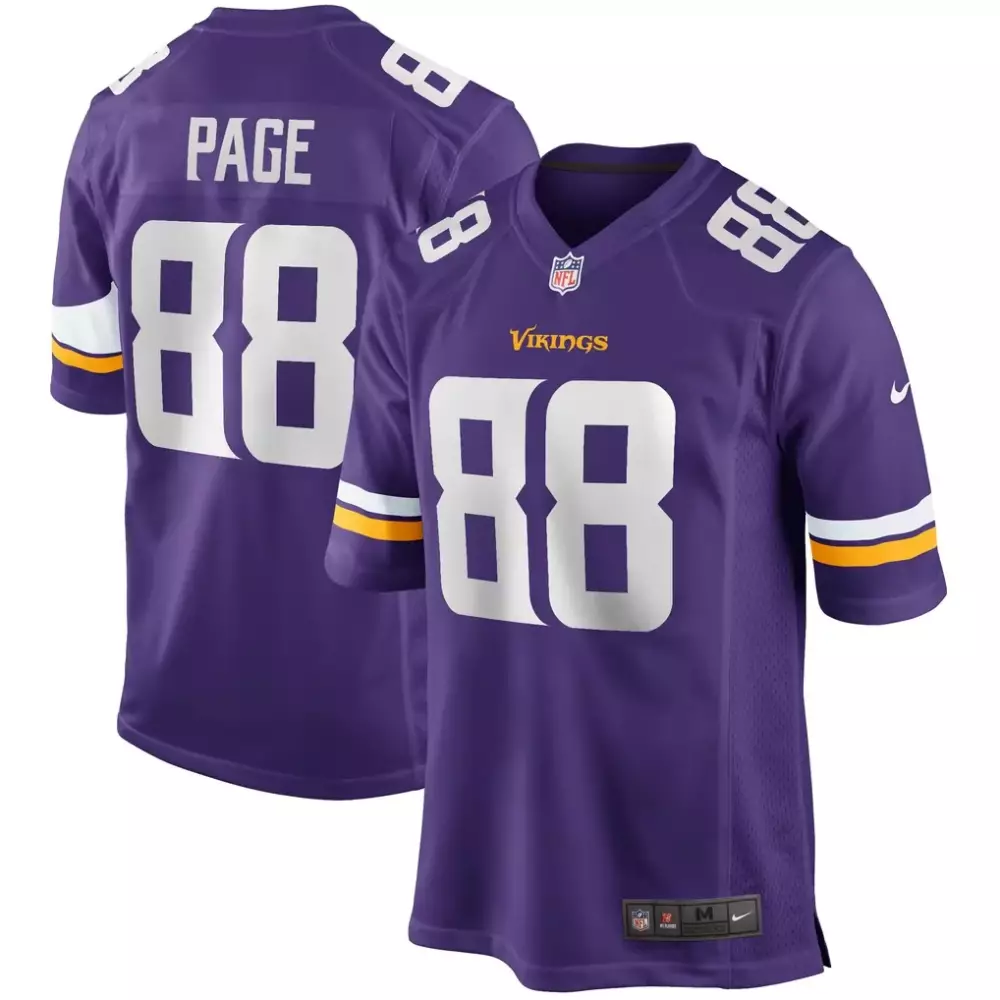 Alan Page 88 Minnesota Vikings Jersey Purple Men Replica White Gold Game Retired