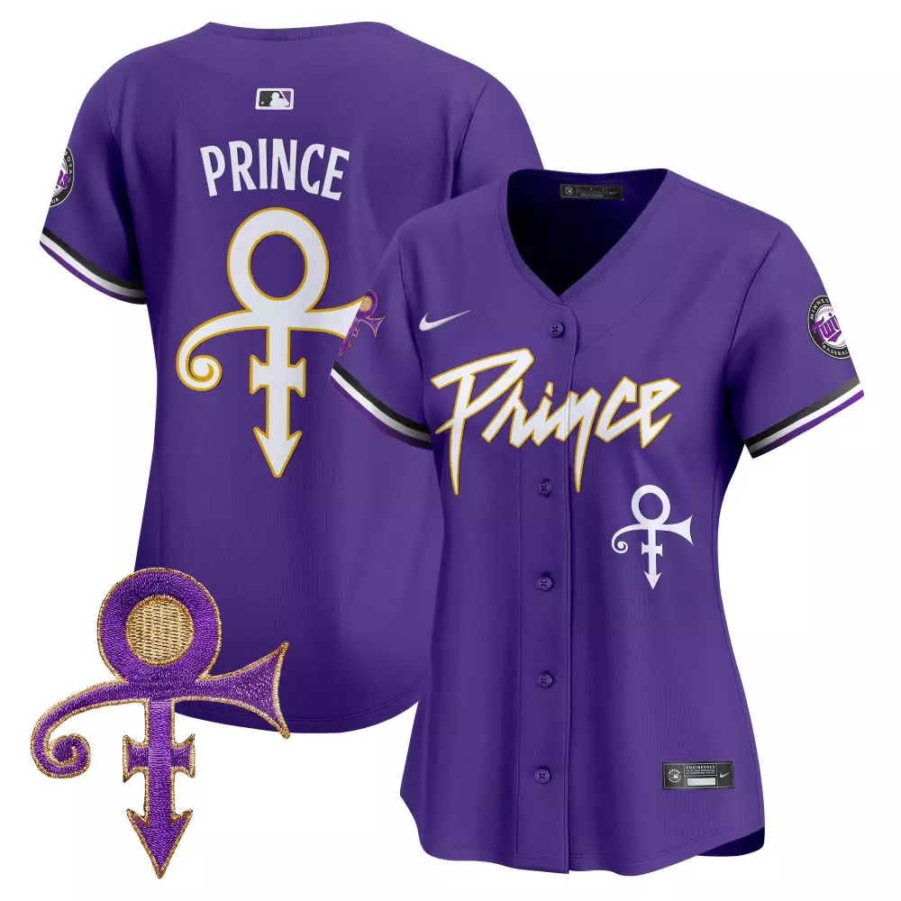 Prince Minnesota Twins Jersey Purple Women Stitched White Gold Vapor Premier Limited