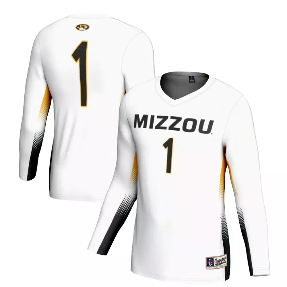 Custom Missouri Tigers 1 Jersey White Null Women Replica Black Gold Gameday