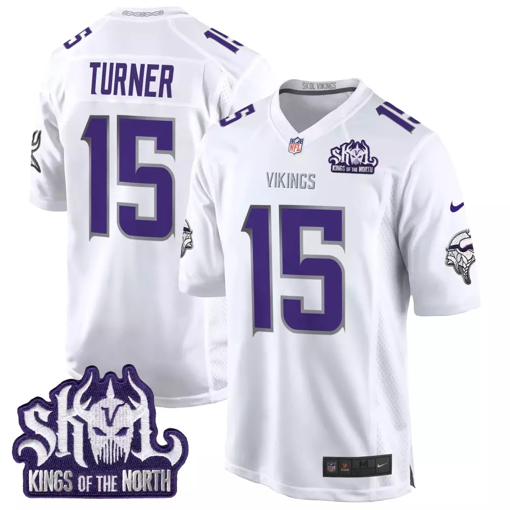 Turner Warrior 15 Jersey White Skol Kings Of The North Minnesota Vikings Men Stitched