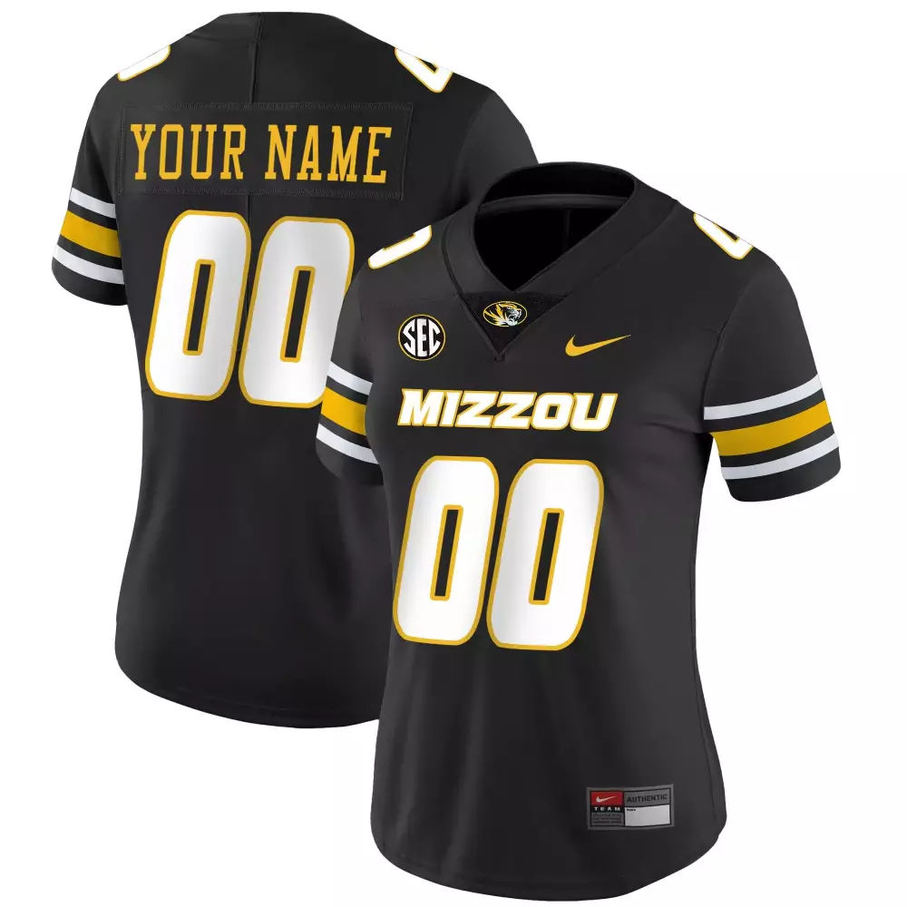 Custom Missouri Tigers Jersey Black Women Authentic White Gold Vapor Limited All