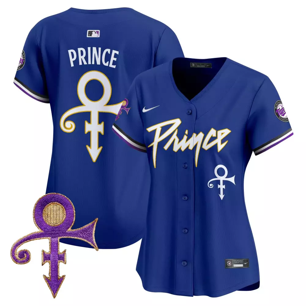 Prince Minnesota Twins Jersey Royal Blue Symbol Men Authentic White Purple Gold Vapor