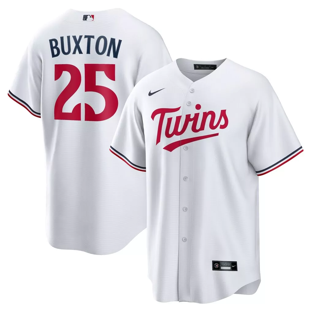 Byron Buxton 25 Minnesota Twins Jersey White Men Authentic Alternate Red Navy Home