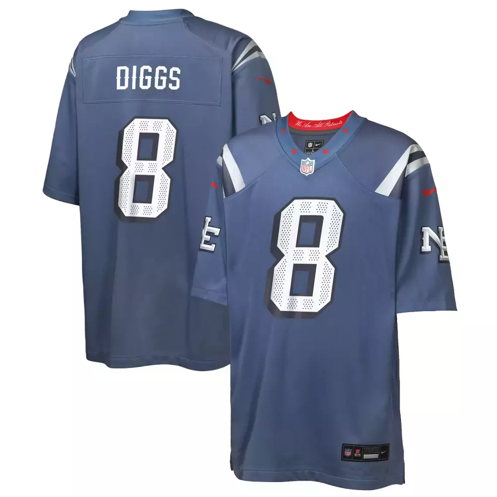 Diggs 8 New England Patriots Jersey Blue My City Men Authentic Alternate White Red