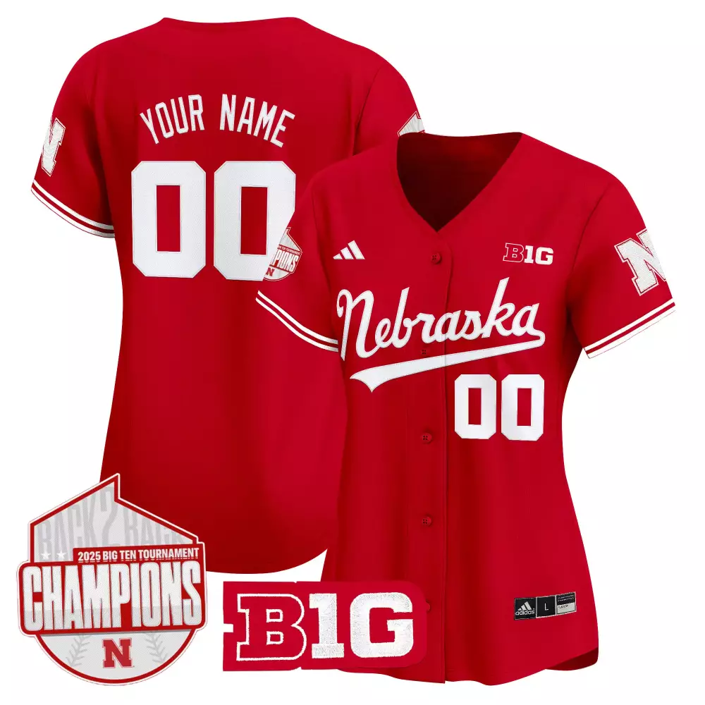Custom Nebraska Jersey Red Big Ten Women Replica White Vapor Stitched