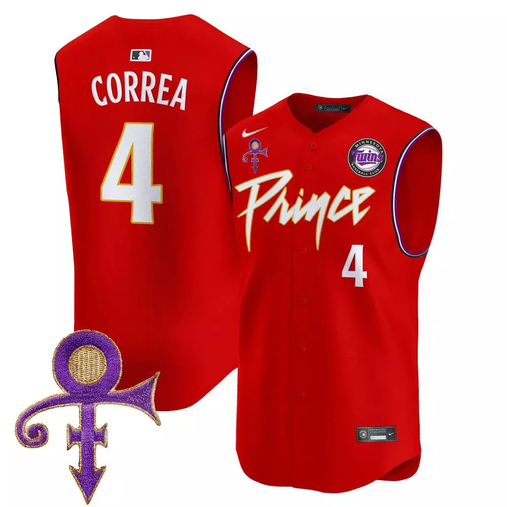 Correa Prince 4 Minnesota Twins Jersey Red Men Authentic White Purple All Stitched