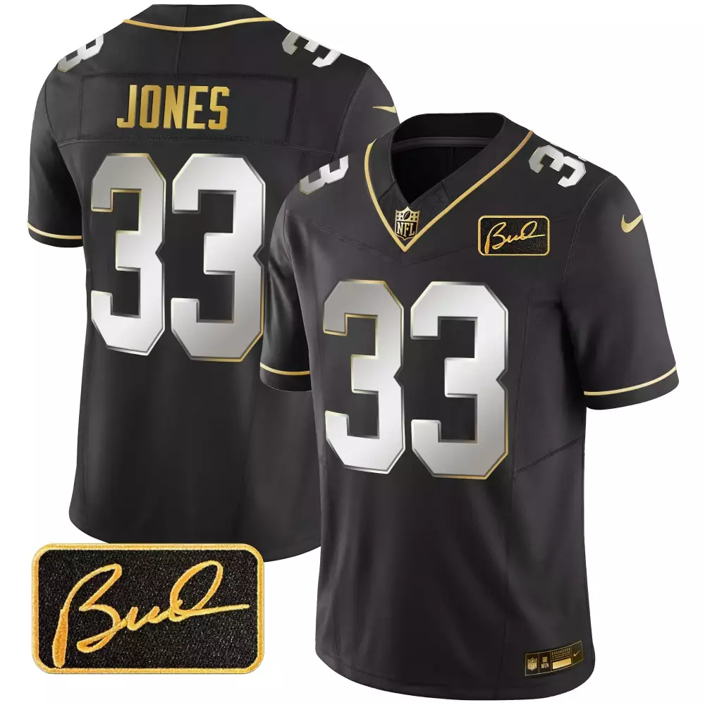 Aaron Jones 33 New Orleans Saints Jersey Black Bud Men Stitched Gold Silver Limited