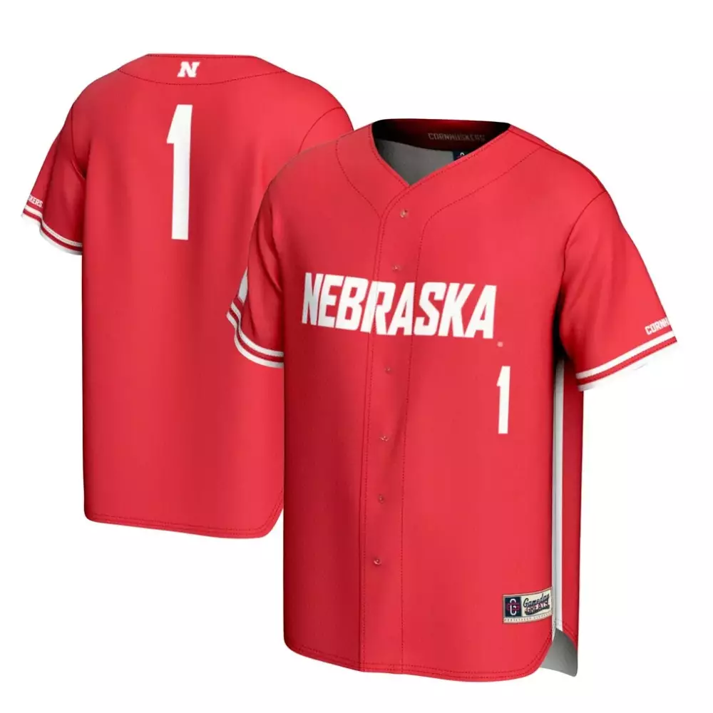Custom Nebraska Cornhuskers 1 Jersey Red Men Stitched White Gameday