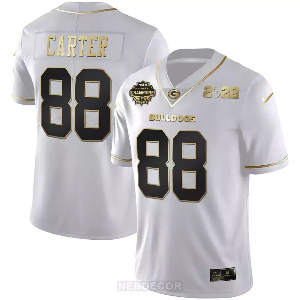 Jalen Carter 88 Georgia Bulldogs Jersey White Null National Champions 2022 Men Authentic