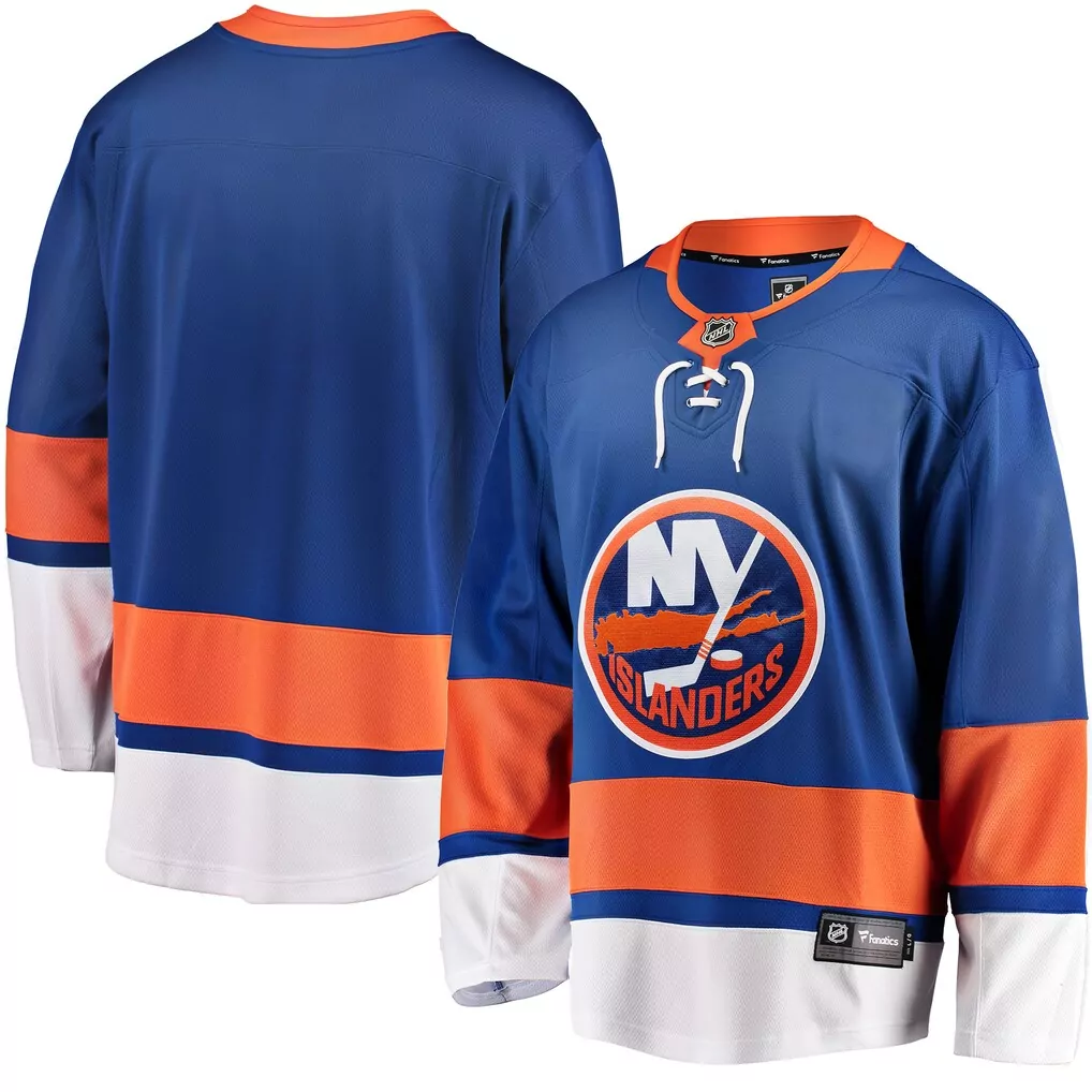 New York Islanders Jersey Blue Men Replica Orange White Breakaway Home