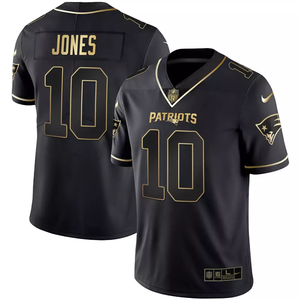 Dre'mont Jones 10 Jersey Black New England Patriots Men Limited Alternate Gold All