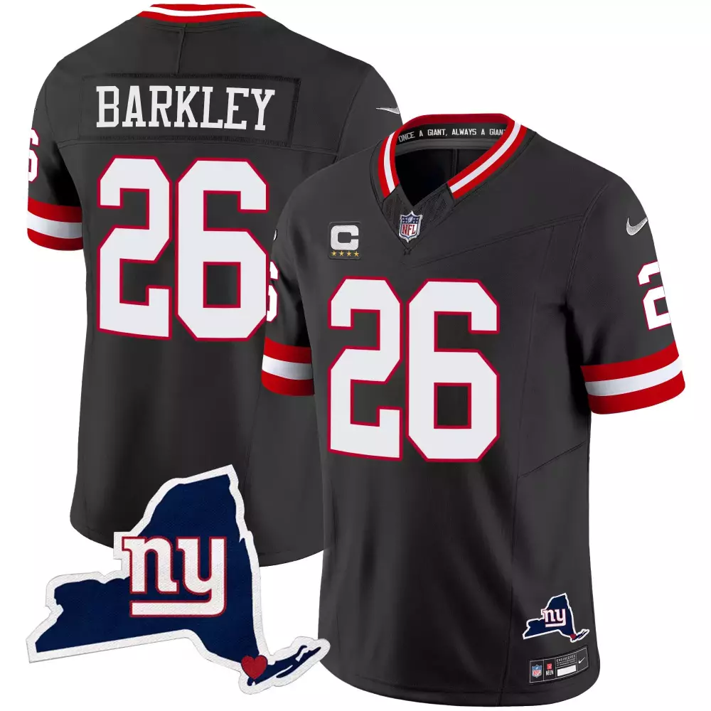 Saquon Barkley 26 New York Giants Jersey Black Gothic Sin City Men Authentic Alternate