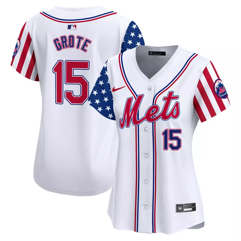 Jerry Grote 15 New York Mets Jersey White City Connect Women Authentic Alternate