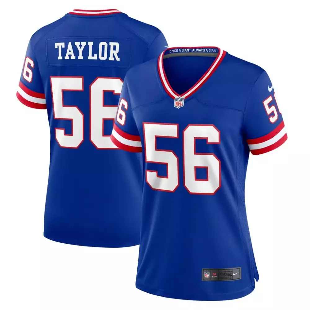 Lawrence Taylor 56 Jersey Royal Blue New York Giants Women Stitched White Red Classic