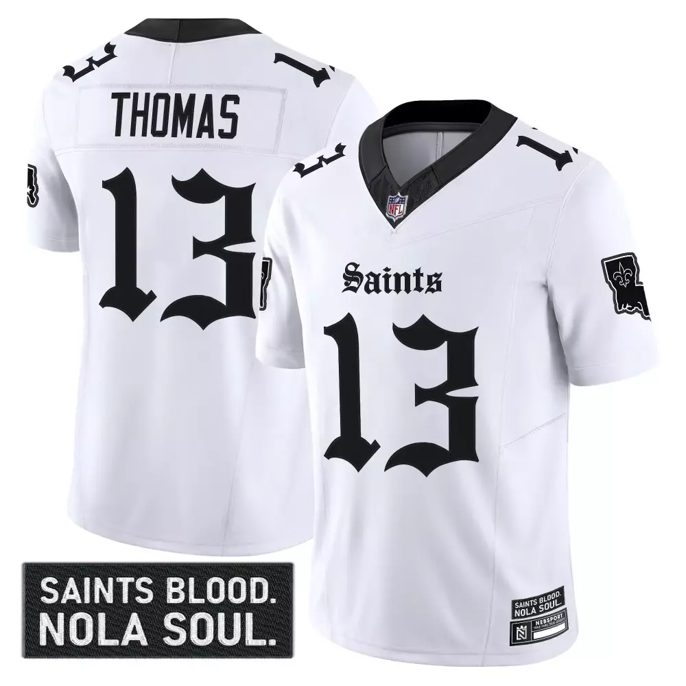 Michael Thomas 13 Jersey White Nola Soul New Orleans Saints Men Stitched Alternate