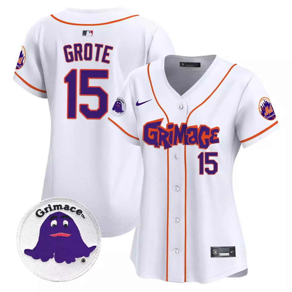 Jerry Grote 15 New York Mets Jersey White Grimace Women Authentic Alternate Custom Design