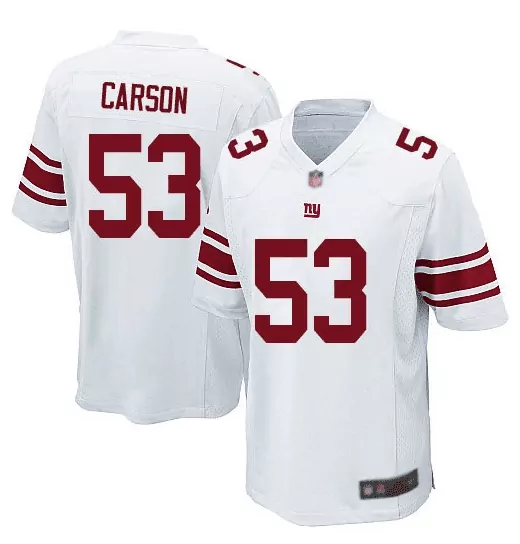 Harry Carson 53 New York Giants Jersey White Men Replica Alternate Red Navy All Stitched