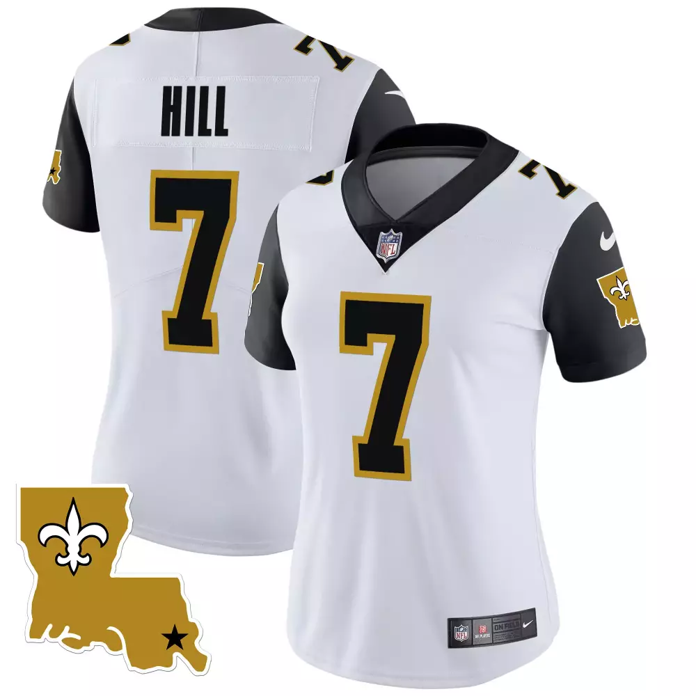 Taysom Hill 7 New Orleans Saints Jersey White Louisiana Women Authentic Alternate