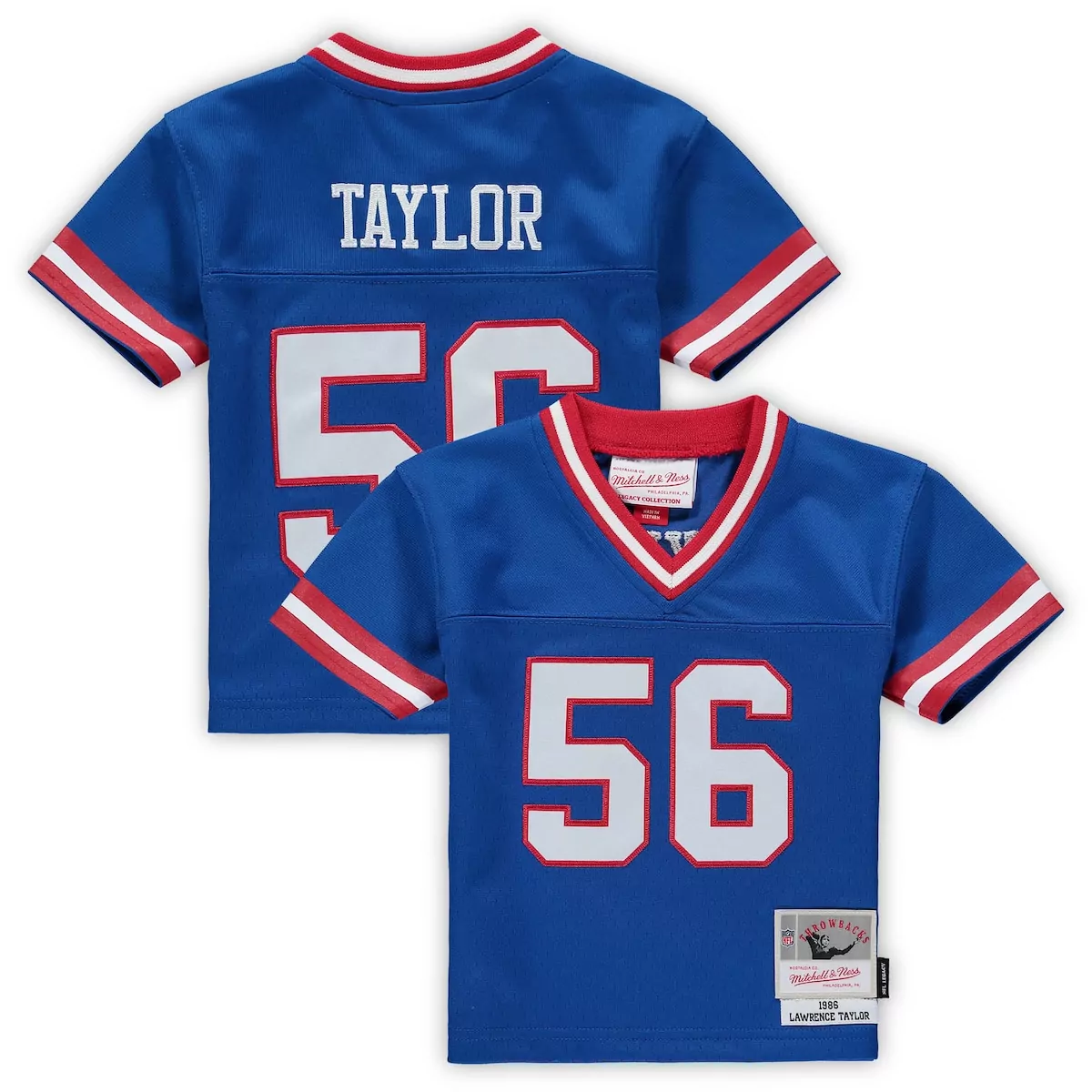 Lawrence Taylor 56 Jersey Royal Blue Null New York Giants Throwback Kids Replica