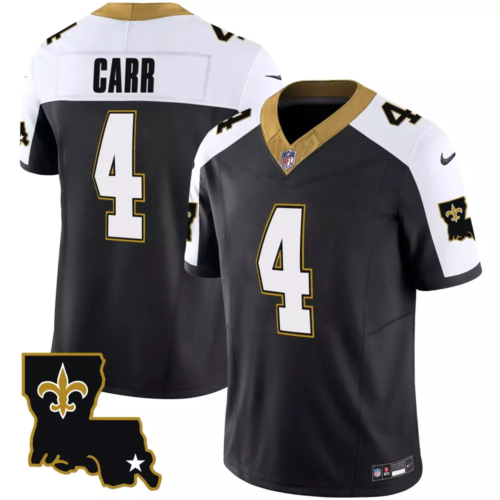 Derek Carr 4 New Orleans Saints Jersey Black City Connect Men Authentic Alternate