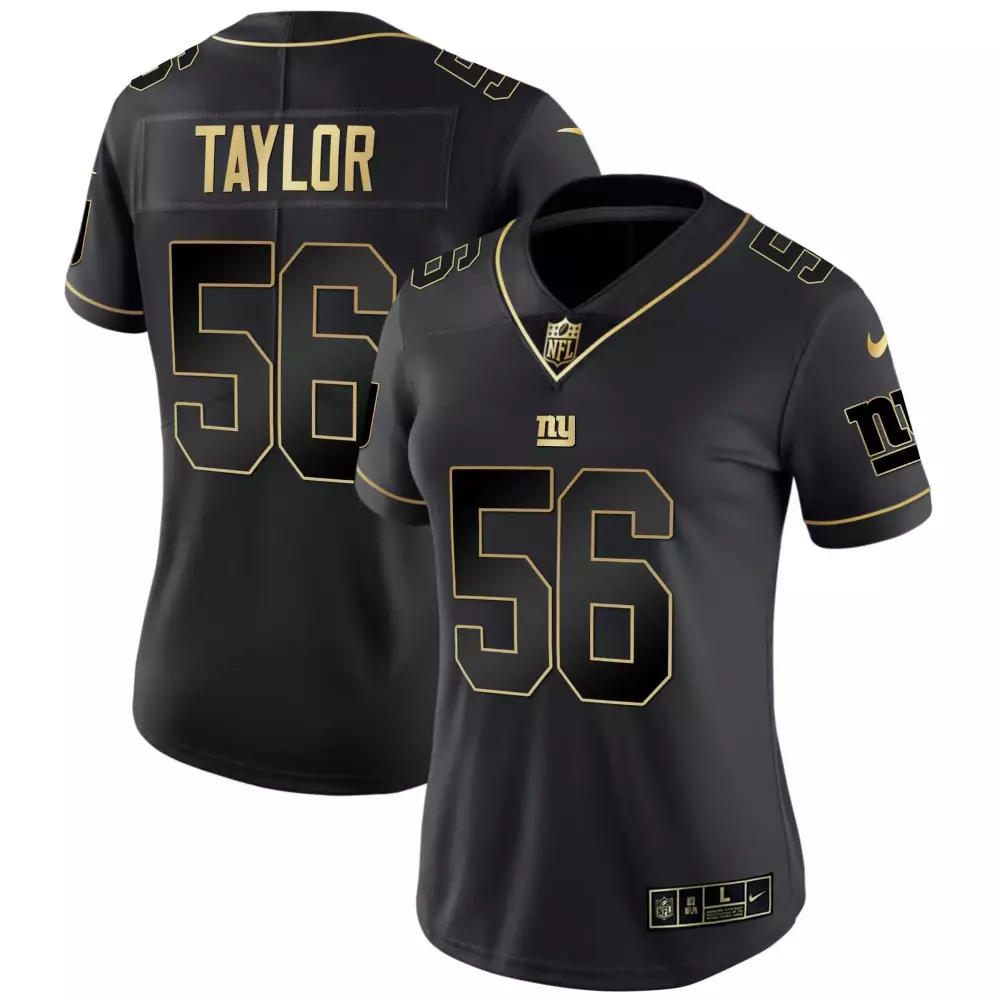 Lawrence Taylor 56 Jersey Black Gothic Sin City New York Giants Women Authentic Custom Design