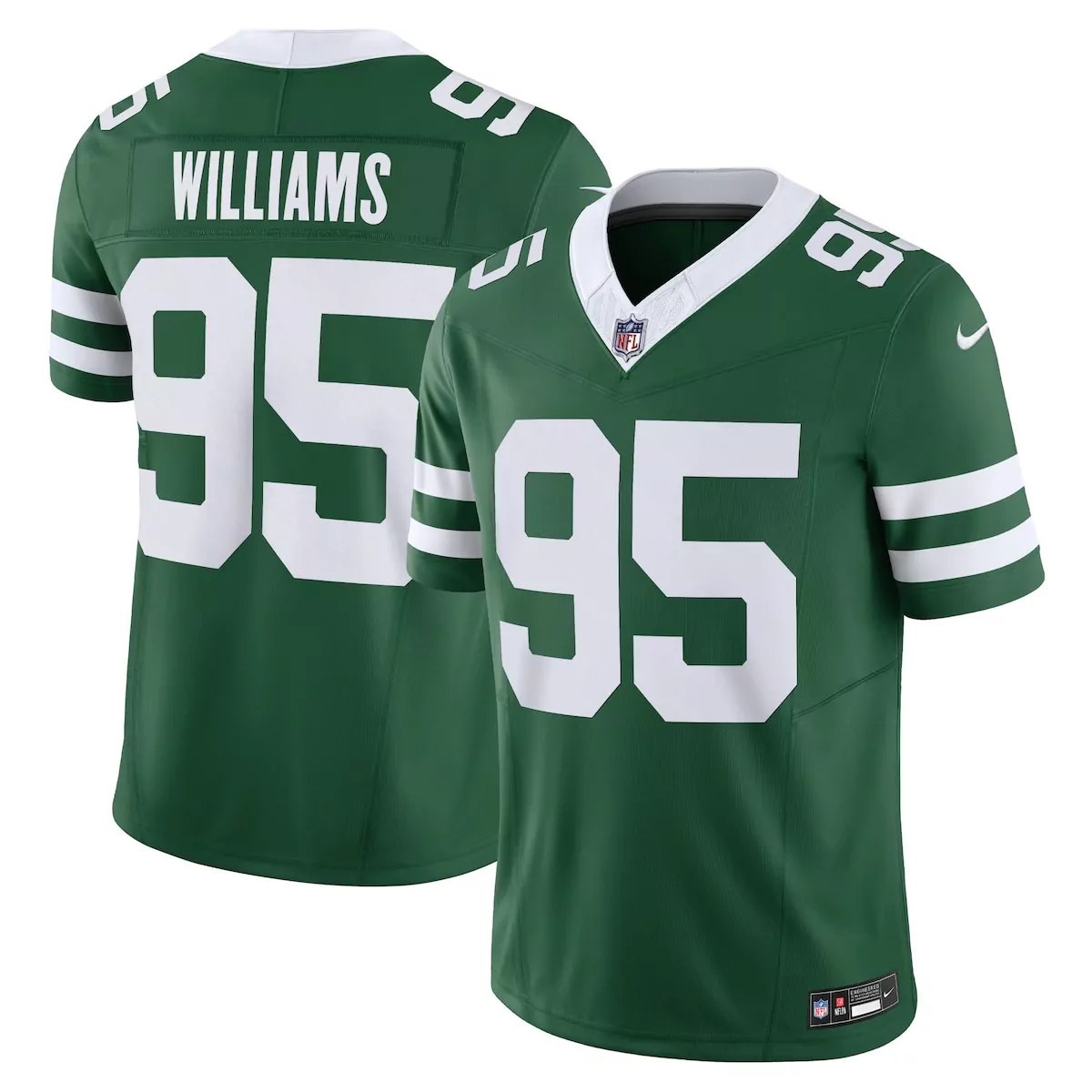 Quinnen Williams 95 New York Jets Jersey Green Men Authentic White Legacy Vapor Limited