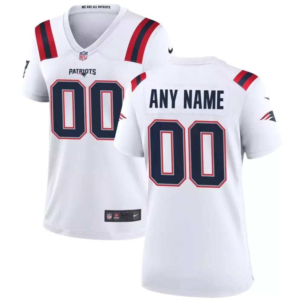Custom New England Patriots Jersey White Women Stitched Alternate Navy Blue Red Game