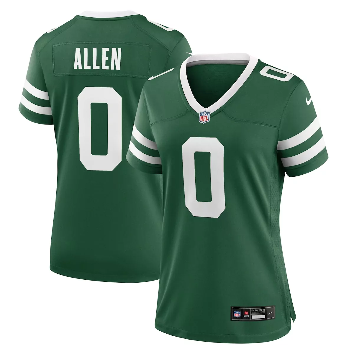 Braelon Allen New York Jets Jersey Green Women Stitched White Legacy Game