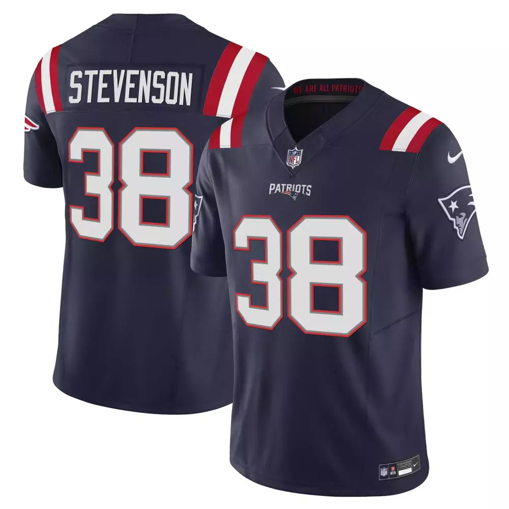 Rhamondre Stevenson 38 Jersey Navy New England Patriots Men Authentic White Red All