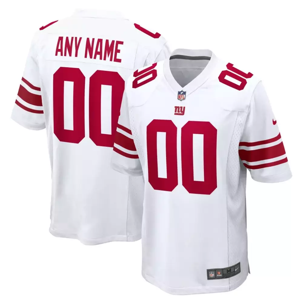 New York Giants Jersey White Men Replica Red Blue Custom Game