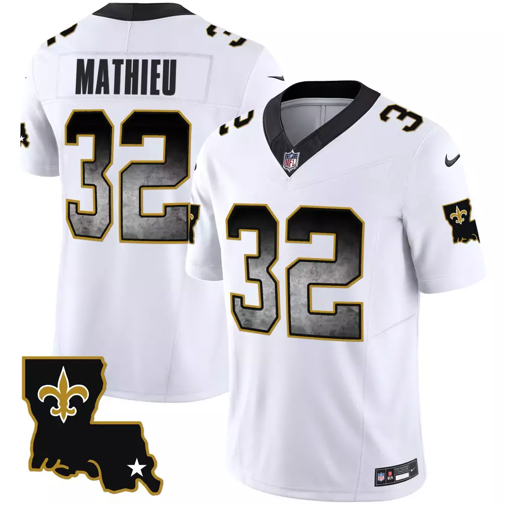 Tyrann Mathieu 32 Jersey White Louisiana New Orleans Saints Men Authentic Alternate