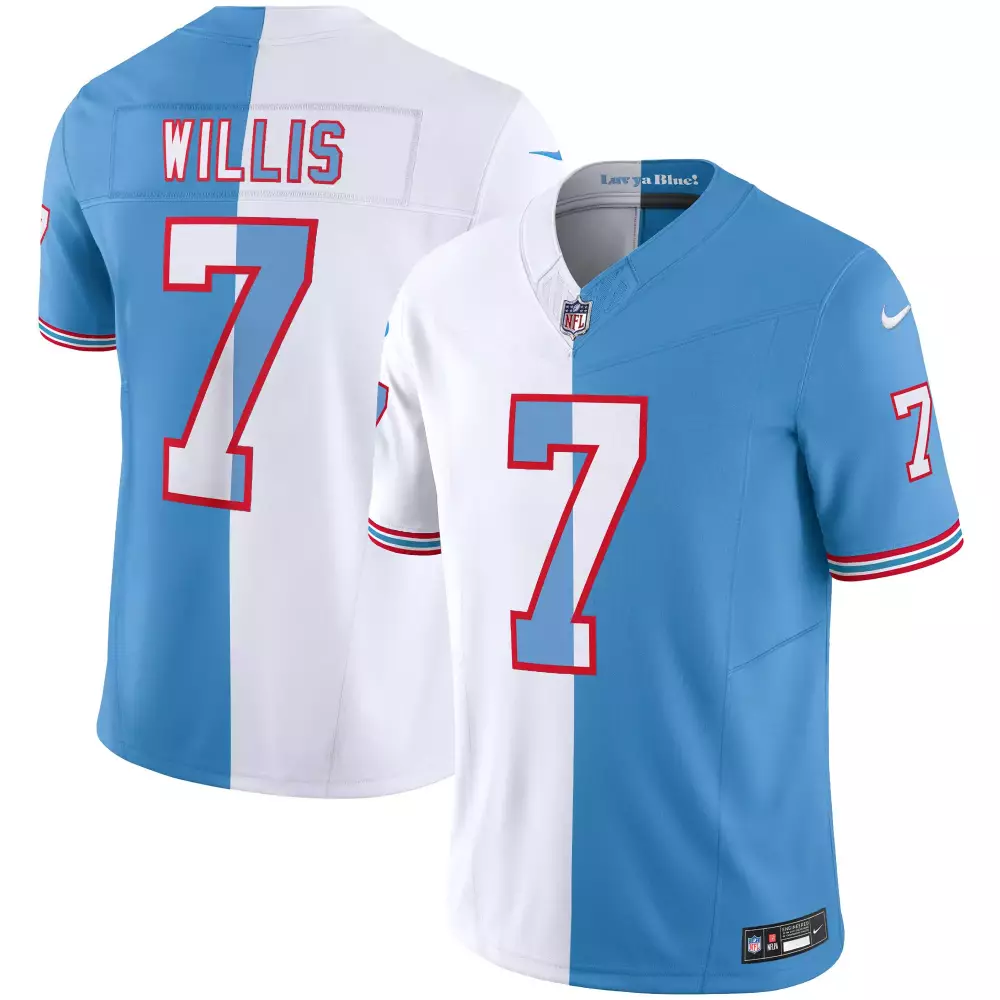 Leonard Williams 7 Jersey Light Blue Navy & Split Tennessee Titans Men Authentic