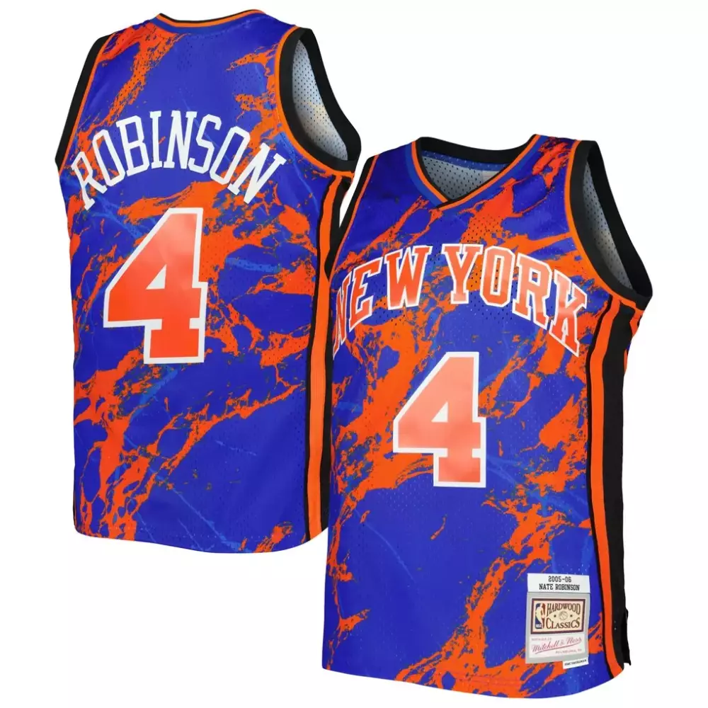 Nate Robinson 4 New York Knicks Jersey Blue Hardwood Classics 2006 Men Stitched Alternate