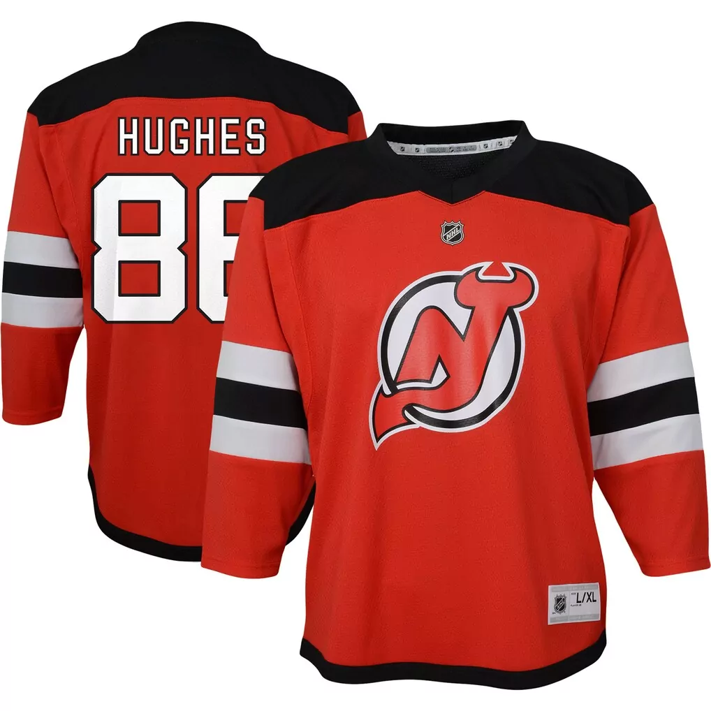 Jack Hughes 86 New Jersey Devils Red Men Replica Black White Home